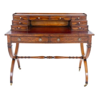 Regency Revival Bonheur Du Jour Desk in Mahogany, 1920s For Sale