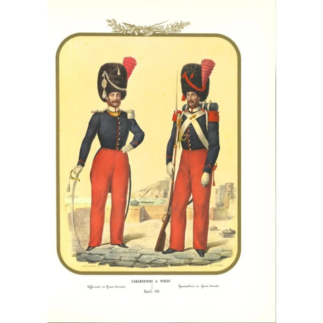 Carabinieri is an original lithograph by antonio zezon. Naples 1853. Interesting colored lithograph which describes some...
