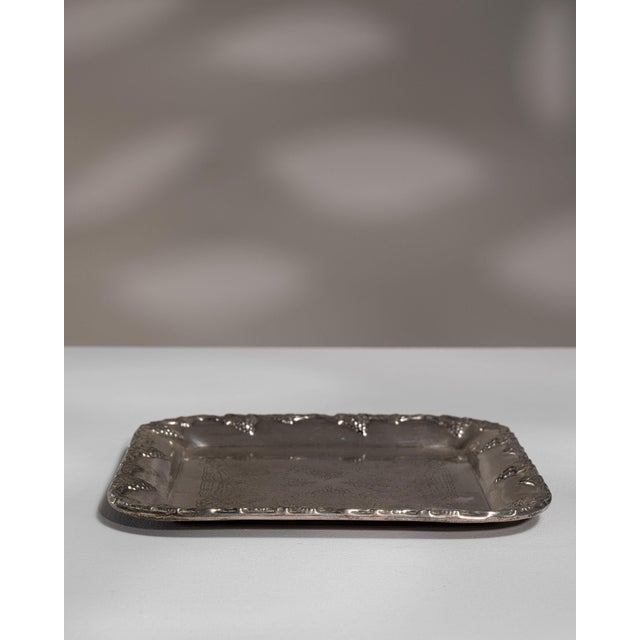 Early 20th Century France Baroque Gray Metal Tray For Sale - Image 4 of 15