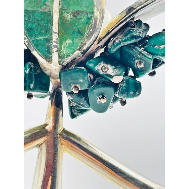 Rare Emilia Castillo Silver-Plated Malachite Jewelry Holder, Mexico, 1980s For Sale - Image 16 of 18