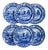 Spode 'Bridge of Lucano' Blue Transferware Dinner Plates Circa 1820 Set/6 For Sale