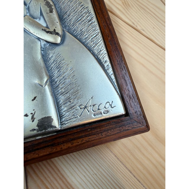 Vintage Italian wooden trinket/jewelry box crafted by the renowned Italian silversmith brand ACCA. The lid features a...