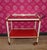 Wood Vintage Bar Cart Tea Cart Red-White Dinette, 1970s For Sale - Image 7 of 13