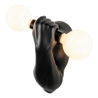 Black Ceramic Wall Sconce from J.C. Peiré, 1980s For Sale