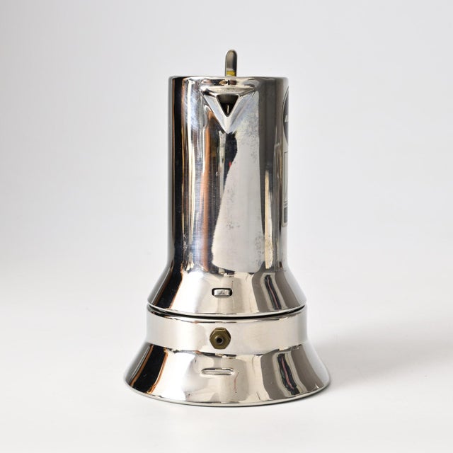 1980s Italian Moka Coffee Maker in Stainless Steel by Richard Sapper for Alessi, 1980s For Sale - Image 5 of 13