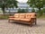 Wood Vintage Cognac Caramel Aniline Leather Sofa, 1970s For Sale - Image 7 of 18