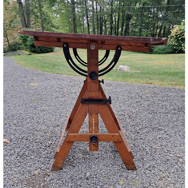 Brown Antique Keuffel & Esser Popular Drawing Table For Sale - Image 8 of 13