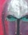 Neon Watcher by Elena Burykina | Oil on panel Helmet against a pink background. For Sale - Image 4 of 5