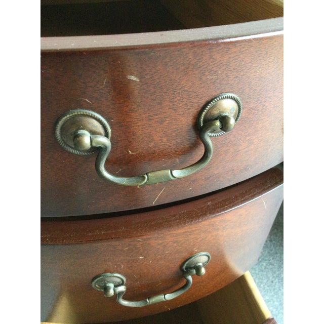 Brown Mid Century Federal Style Mahogany Writing Desk With 7 Drawers For Sale - Image 8 of 18