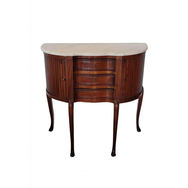 Scarce 18th Century French Louis XV Period Walnut Tambour Door Sideboard For Sale - Image 13 of 13