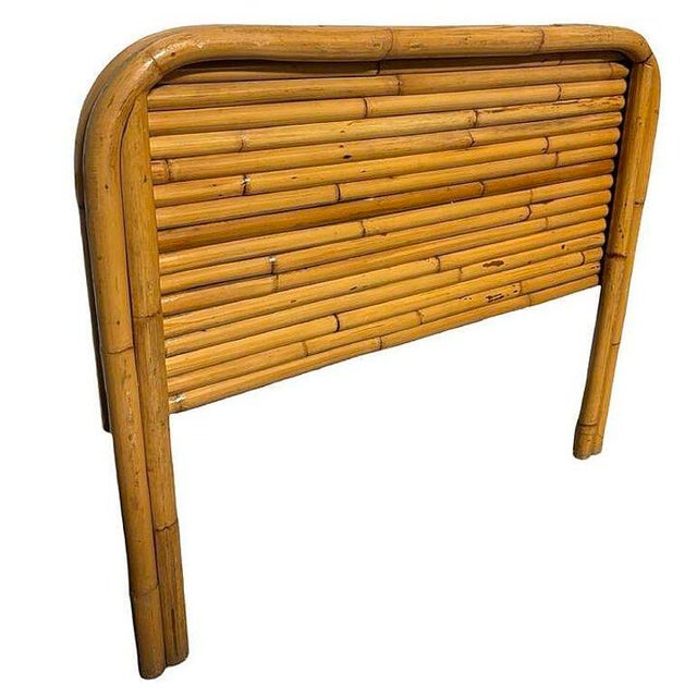 1930s Restored Art Deco Stacked Rattan Twin Size Headboard For Sale In Los Angeles - Image 6 of 9