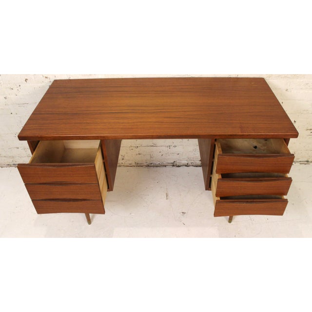 Vintage Mid-Century Teak Desk in the Style of Arne Vodder For Sale - Image 4 of 14