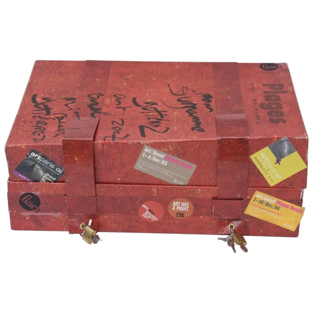 Interactive Gerard Bignolais Cardboard, Paper and Material Plages Suitcase Box 115 Art Box/Art Basel 2007 For Sale - Image 10 of 10
