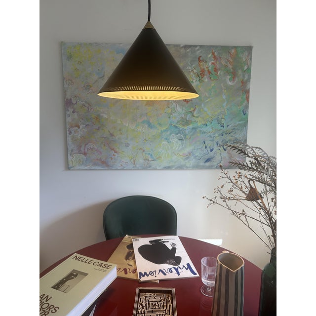 Metal Kegle-Style Pendant Lamp attributed to Bent Karlby for Lyfa, 1960s For Sale - Image 7 of 12
