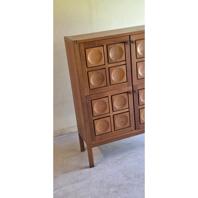 Brutalist Brutalist Bar Cabinet in Oak, 1970s For Sale - Image 3 of 15