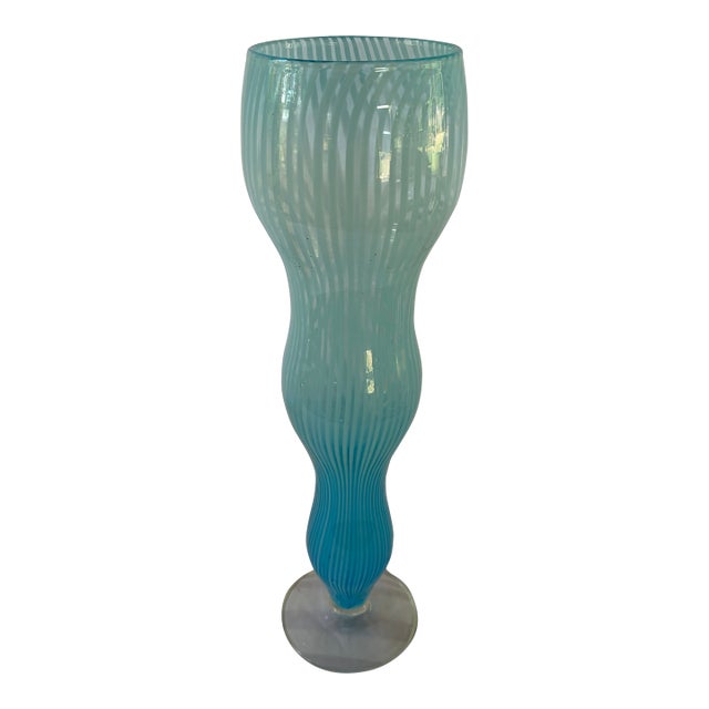 Vintage Murano Striped Glass Vase by Federico Scarpa For Sale