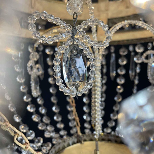 Large Late 18th Century Empire 18-Light Chandelier in Crystal and Gilded Brass For Sale - Image 9 of 13