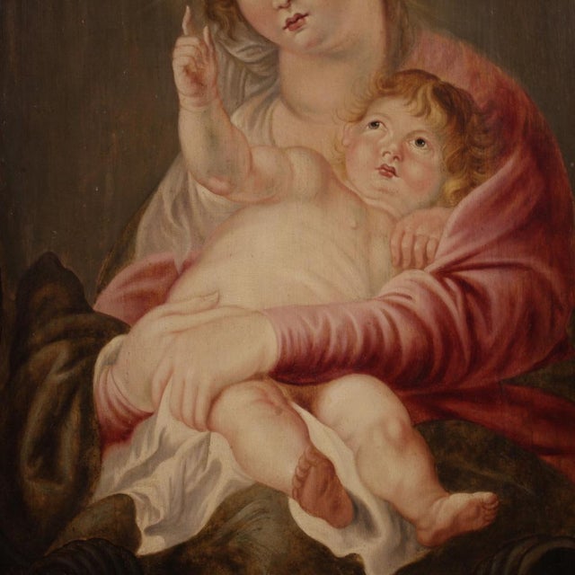 Flemish Artist, Madonna and Child, 1670, Oil on Panel For Sale - Image 12 of 17