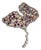 Tutti Frutti 8Ct Multi Gem & Diamond Ginkgo Leaf Brooch Pendant in Oxidized Sterling Silver For Sale