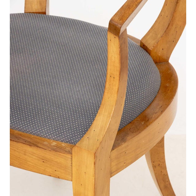 Late 20th Century Biedermeier Style Fruitwood Armchairs, Pair For Sale - Image 5 of 5
