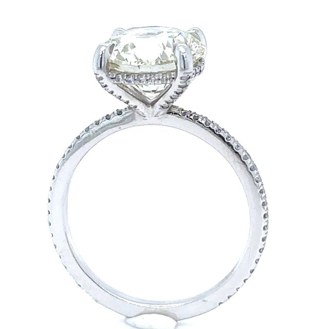 Metal 18ct White Gold Round Brilliant Cut Diamond Ring 4.42ct 5.42g, Size 6.75 For Sale - Image 7 of 9