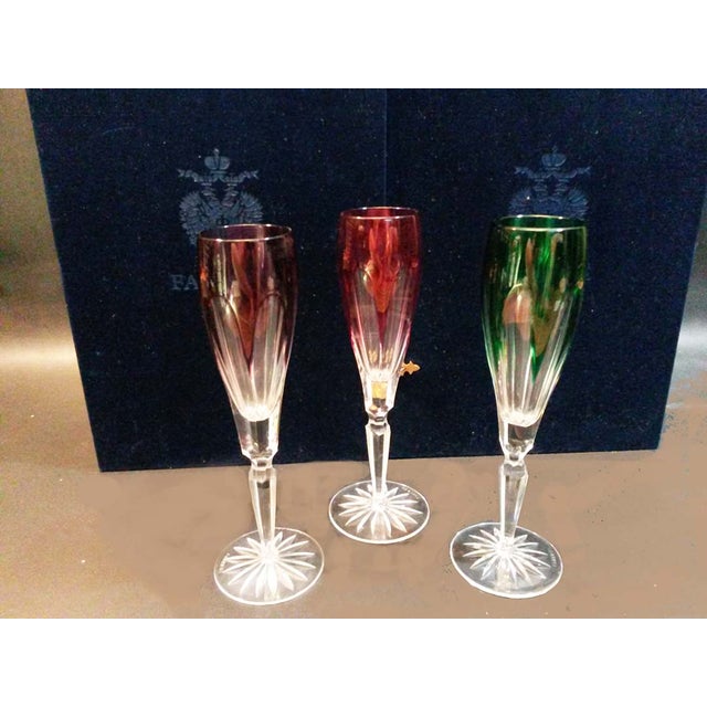 Faberge Lausanne MultiColor Champagne Flutes 6 Chairish
