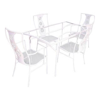 Mid-Century Salterini Montego Chairs and Table, Set of Five Pinwheel Back, Attributed For Sale