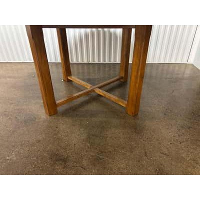 Wood Expandable Wood Dining Table, Light Walnut Stain, Modern Design, 1990 For Sale - Image 7 of 17