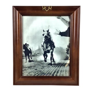 1950s Vintage Original Framed Sea Biscuit in the Basket Photograph For Sale