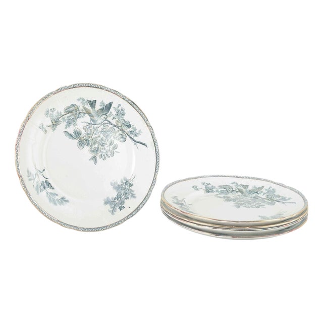 Wexiö Dinner Plates in Faience from Gustavsberg, 1890s, Set of 5 For Sale