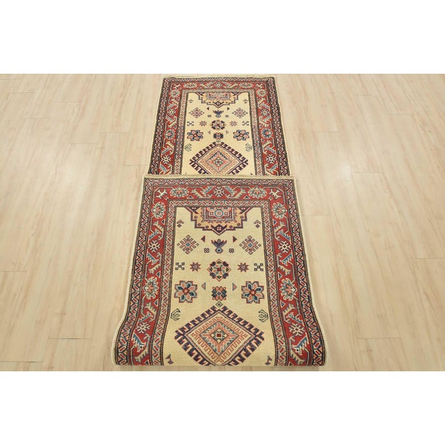 Kazak Runner 2’8” X 9’7” Beige Wool Tribal Hand-Knotted Oriental Rug For Sale - Image 12 of 13