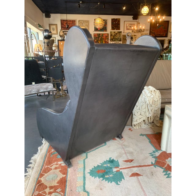 Black 1980s Post Modern “Pompeiian” Wing Back Lounge Chair by Stanley Jay Friedman For Sale - Image 8 of 13