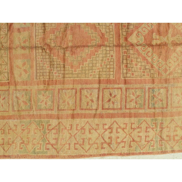 Textile Antique Oushak Carpet, Handmade Oriental Rug, Pink Rug, Taupe, Cream, Gray For Sale - Image 7 of 18