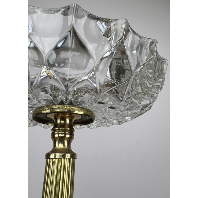 Vintage French Ashtray Stand in Brass and Onyx Crystal For Sale - Image 12 of 14