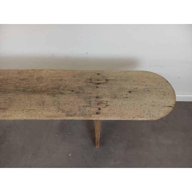 Rustic Oak Bench, 1920s For Sale - Image 6 of 18