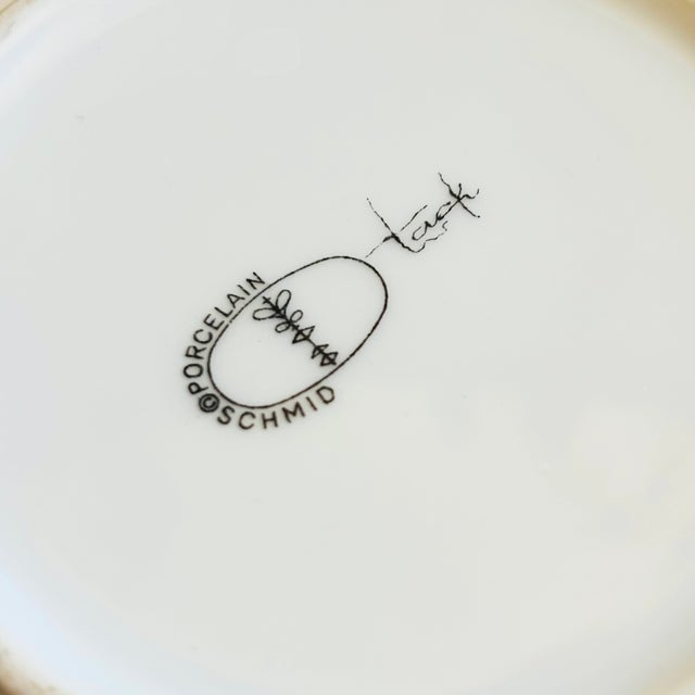 MCM LaGardo Tackett Green Striped Porcelain Pitcher - Schmid International Porcelain For Sale - Image 13 of 13