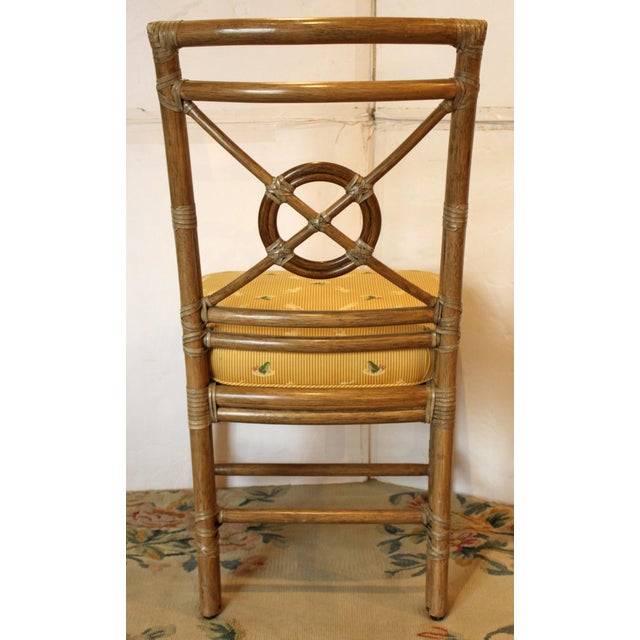 Brown Late 20th Century McGuire Dining Set With Four “Target” Back Chairs For Sale - Image 8 of 11