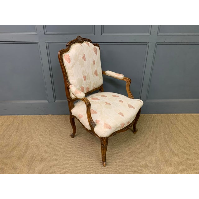 French Carved Walnut Armchairs, 1910, Set of 2 For Sale - Image 10 of 17