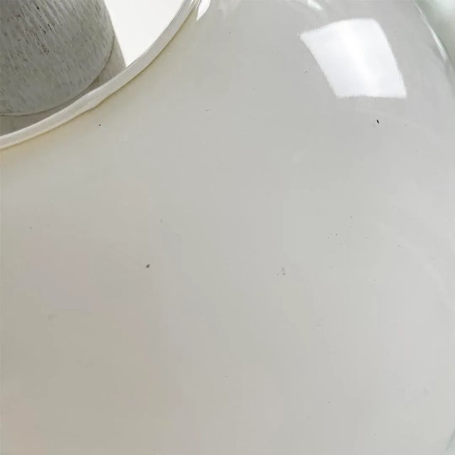 Mid-Century Italian Round White Glass Pendant, 1950s For Sale - Image 9 of 13