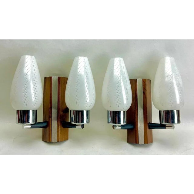Vintage 2 arm pair of wall mount lamps, the 1960s. Hillebrand Germany. Factory in light fixtures was founded by Egon...