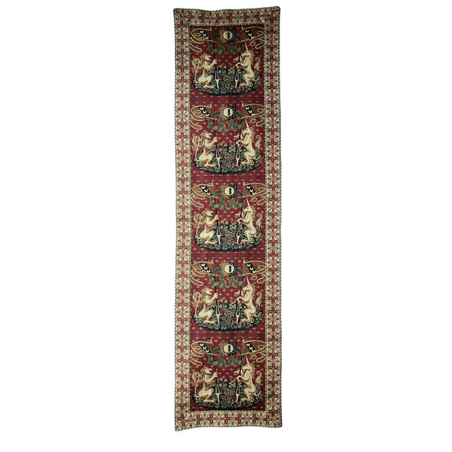 Late 20th C. Vintage French "The Lady and the Unicorn" Woven Tapestry Runner For Sale - Image 16 of 17
