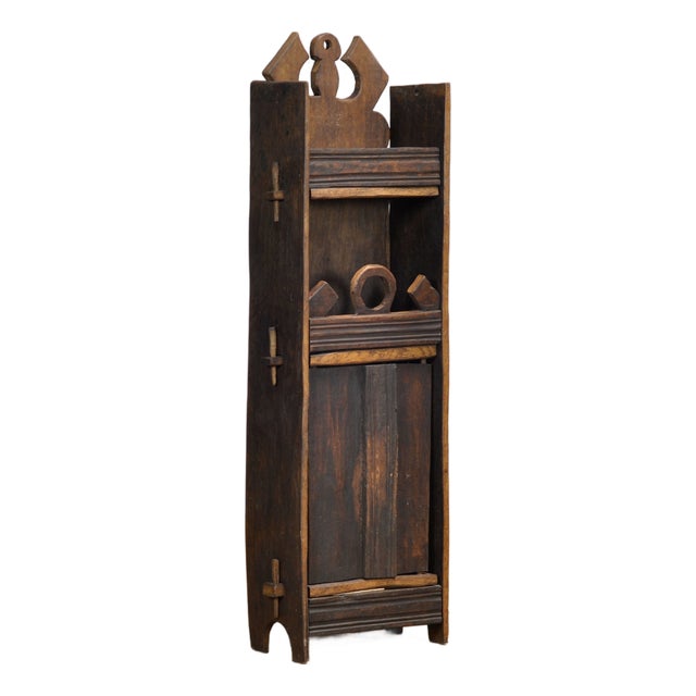 Vintage Romanian Folk Art Cabinet, 1950s For Sale