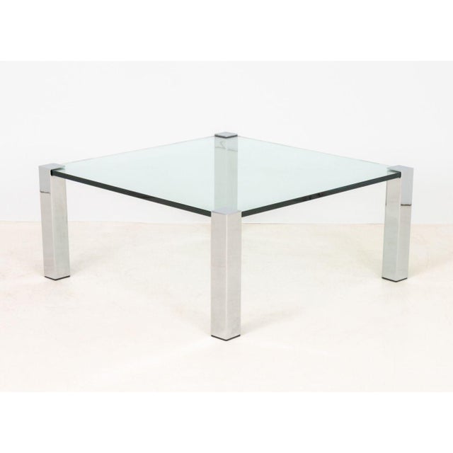 Metal Italian Chrome and Glass Top Coffee Table For Sale - Image 7 of 7