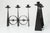 Pair of Scandinavian wrought iron candlesticks in a brutalist and industrial style from the 1960s. They are sturdy,...