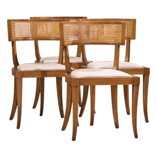 Michael Taylor for Baker Klismos Mid Century Cane Dining Chairs - Set of 4 For Sale