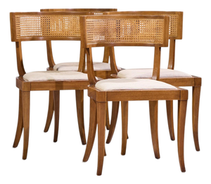 Michael Taylor for Baker Klismos Mid Century Cane Dining Chairs - Set of 4