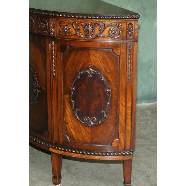Antique Victorian Flamed Hardwood Demi Lune Sideboard, 1880 For Sale - Image 17 of 18