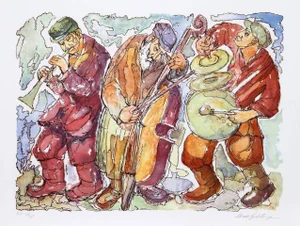 Chaim Goldberg, "Trio," Lithograph