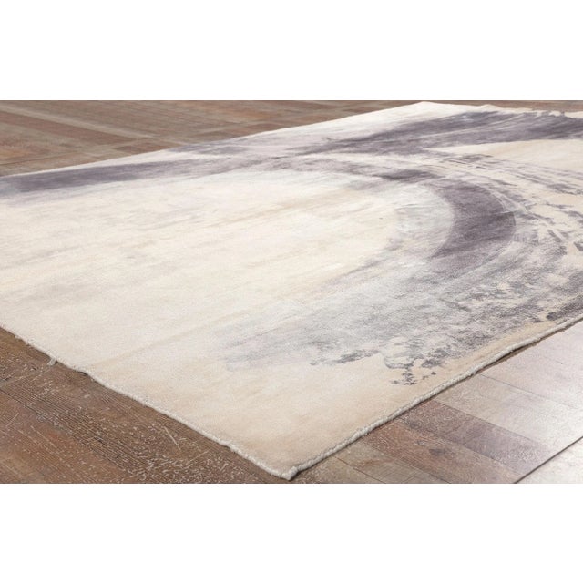 Beige Vintage Abstract Expressionist Rug - 06'07 X 09'07 For Sale - Image 8 of 9