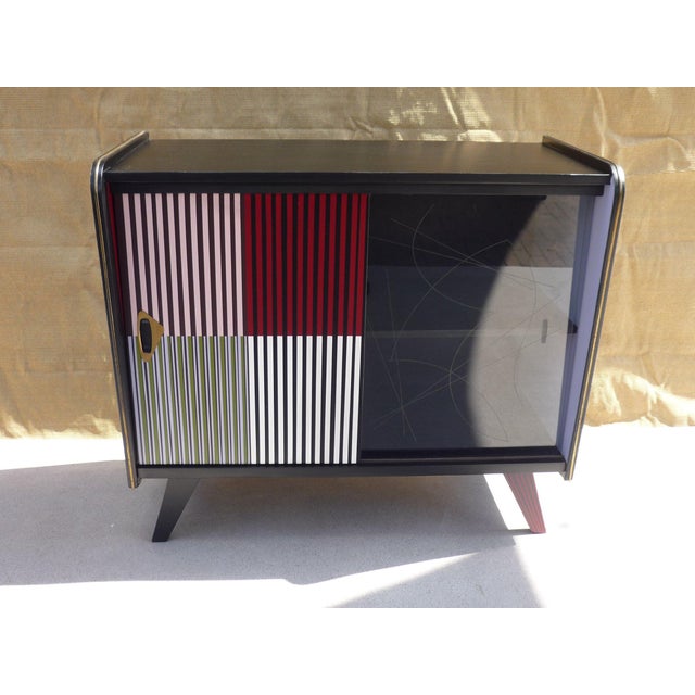 1950s Vintage Chest of Drawers with Sliding Doors, 1950s For Sale - Image 5 of 9